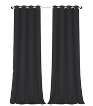 GoodGram 2 Pack: Hotel Thermal Grommet 100% Blackout Curtains - 52 in. W x 84 in. L, Monterey Black