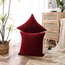 Kate Aurora Overfilled Crushed Velvet 1 Piece Zippered Christmas Accent Throw Pillow - 18" x 18" - Burgundy