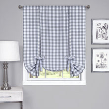 GoodGram Complete 6 Piece Country Chic Plaid Window Curtain Treatment Set - 58 in. W x 84 in. L, Gray