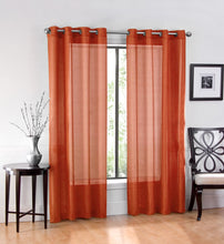 Kate Aurora 2 Piece Extra Long Grommet Top Sheer Voile Window Curtain Pair - 90 in. Long