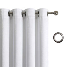 Kate Aurora Costanza 2 Piece Room Darkening Grommet Top Textured Window Curtain Panels - White