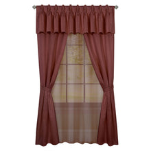 Kate Aurora Complete 6 Piece Attached Custom Jacquard & Sheer Window Curtain Set - 84 in. Long - Marsala