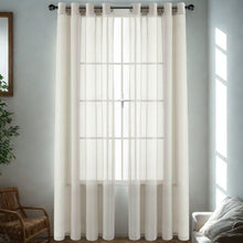 GoodGram Basic Home Grommet Top Sheer Single Window Curtain - 52 in. W x 90 in. L, Beige