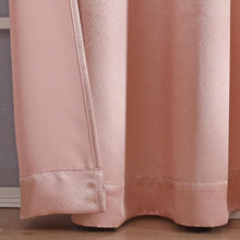 Kate Aurora 1 Piece Riyadh Light Filtering Grommet Top Embossed Diamond Jacquard Window Curtain Panel - Rose