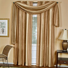 GoodGram Ombre Crushed Satin Sheer Single Window Curtains & Valances - 50 in. W x 144 in. L Single Scarf, Sandstone