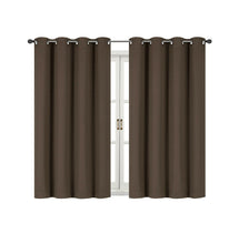 Kate Aurora 100% Thermal Blackout Bath & Kitchen Window Curtains - 50 in. W x 63 in. L, Brown