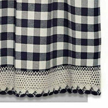 GoodGram Buffalo Check Gingham Custom Window Curtain Treatments - Tiers 29 in. W x 36 in. L, Black