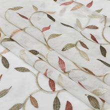 Kate Aurora Shabby Sheer Embroidered Complete 3 Piece Floral Rod Pocket Cafe Kitchen Curtain Tier & Valance Set - White