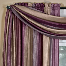 GoodGram Ombre Crushed Satin Sheer Single Window Curtains & Valances - 50 in. W x 144 in. L Single Scarf, Aubergine