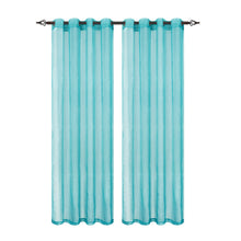GoodGram Ultra Luxurious Elegant Sheer Grommet Single Curtain Panel - 54 in. W x 84 in. L, Turquoise