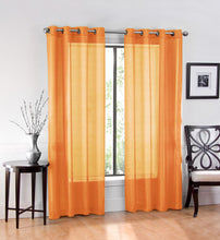 GoodGram Ultra Luxurious Elegant Sheer Grommet Single Curtain Panel - 54 in. W x 84 in. L, Orange