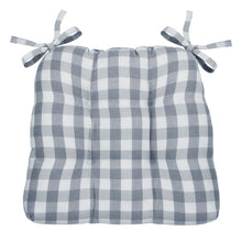 Kate Aurora Set of 2 Country Farmhouse Plaid Stain/Water Resistant Chair Cushions - Gray