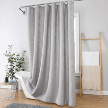 Kate Aurora Serena Elegant Jacquard Woven Fabric Shower Curtain - Standard Size - Silver
