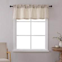Kate Aurora 3 Piece Rod Pocket Orly Jacquard Floral Kitchen Curtain Tier & Valance Set - Beige