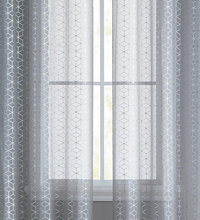 Kate Aurora 2 Piece Extra Long Metallic Sheer Grommet Top Window Curtain Panels - Gray