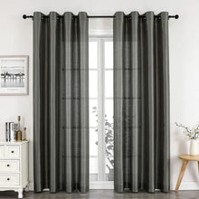 Kate Aurora Artisan Lightweight Transparent Faux Silk Sheer Grommet Single Curtain Panel- 52 in. W x 45 in. L, Charcoal