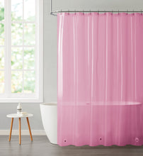 Kate Aurora Transparent Pastel 6 Gauge Hotel Non-Toxic Odor Free PEVA Shower Curtain Liner - Mold & Mildew Resistant - Pink