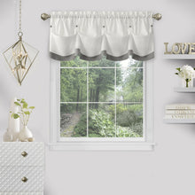 Kate Aurora Country Farmhouse Living Solid Colored Button Tuck Window Valance - 56in W x 14in L, Gray