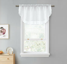 Kate Aurora Living Double Layered Sheer Rod Pocket Ascot Window Valances