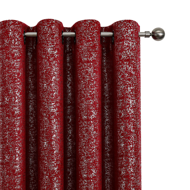 Kate Aurora 2 Piece Grommet Top Moroccan Sparkly Burgundy Red Light Reducing Window Curtain Panels - 84 in. Long