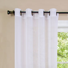 Kate Aurora Tropical Living Semi Matte Sheer Ombre Chic Grommet Top Window Curtains - 52 in. W x 84 in. L, Charcoal