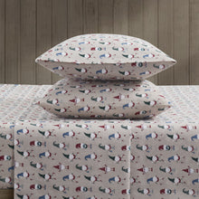 Kate Aurora Cozy Bed Collection Deep Pocket 100% Cotton Flannel Christmas Gnome 4 Piece Sheet Set - Twin