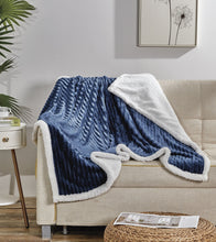 Kate Aurora Ultra Soft & Plush Cozy Corduroy Faux Shearling Accent Throw Blanket - 50"x60"