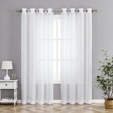 Kate Aurora 2 Pack Lux Thread Premium Woven Grommet Top Sheer Curtain Panels - White