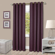 Kate Aurora  Vesper Room Darkening Grommet Top Crinkled Satin Lined Single Window Curtain Panel - 63 in. Long - Aubergine