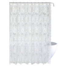 Kate Aurora Country Farmhouse Shabby Chic Floral Lace Shower Curtain - Off White