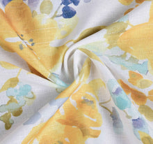 Kate Aurora 3 Piece Belissima Watercolor Floral Cafe Kitchen Curtain Tier & Valance Set - Yellow