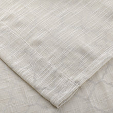 Kate Aurora 2 Piece Silver Sparkly Semi Sheer Trellis Quatrefoil Grommet Top Window Curtain Panels - 84 in. Long - Beige/Eggs