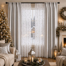 Kate Aurora Gloria Embroidered 6 Piece Rod Pocket Coordinating Sheer Window Curtain Panels - Silver
