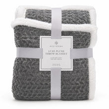 Kate Aurora Ultra Soft & Plush Herringbone Fleece Backing  Sofa Accent Throw Blanket - 50 in. W x 60 in. L - Light Gray