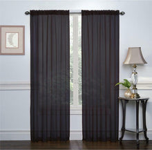 GoodGram 2 Piece Rod Pocket Elegant Sheer Voile Curtain Panels - 52 in. W x 84 in. L, Black