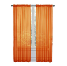 Kate Aurora Basic 2 Pack Sheer Voile Home Window Curtains - 52 in. W x 84 in. L, Orange