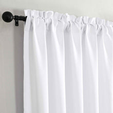 Kate Aurora Basic Drape Light Filtering Woven Jacquard Thermal Single Rod Pocket Window Curtain Panel - White