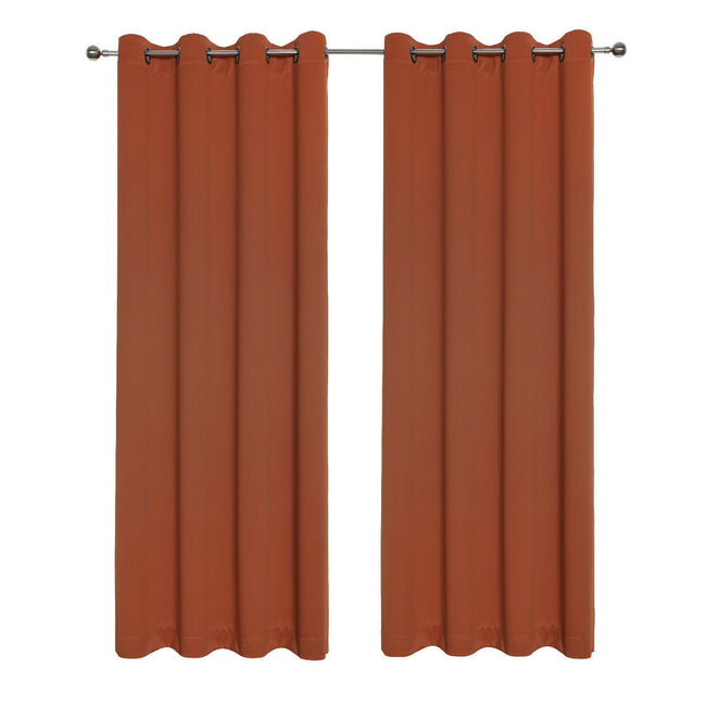 Kate Aurora Hotel Living 2 Pack 100% Blackout Grommet Top Orange Spice Curtain Panels - 50 in. W x 45 in. L, Orange Spice