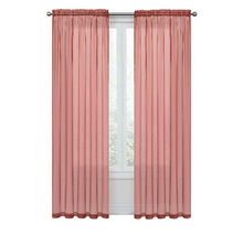 Kate Aurora Basic 2 Pack Sheer Voile Home Window Curtains - 52 in. W x 84 in. L, Red
