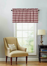 GoodGram Candy Apple Red & White Country Checkered Plaid Kitchen Tier Curtain Valance Set - 58 in. W x 36 in. L