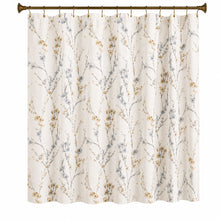 Kate Aurora Woodland Bloom Botanical Fabric Shower Curtain - 70 in. x 72 in. - Neutral