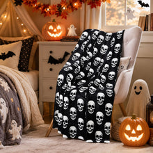 Kate Aurora Oversized Halloween Friendly Skeleton Skulls Plush Fleece Throw Accent Blanket - 50 in. W x 70 in. L
