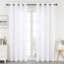 GoodGram Montauk Accents 2 Pack Ultra Luxurious Faux Silk Sheer Grommet Top Curtain Panels - 52 in. W x 84 in. L, White