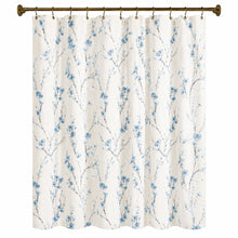 Kate Aurora Woodland Bloom Botanical Fabric Shower Curtain - 70 in. x 72 in. - Blue