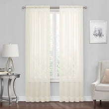 Kate Aurora Premium Rod Pocket Sheer Voile Single Window Curtain Panel - 84 in. Long - Off White