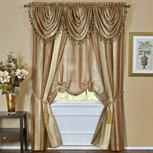 GoodGram Royal Ombre Crushed Semi Sheer 84 in. Long Curtain Panel Pair - 50 in. W x 84 in. L, Sandstone
