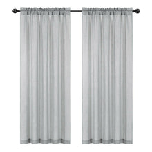 Kate Aurora 1 Piece Moroccan Sparkle Rod Pocket Semi Sheer Voile  Window Curtain Panel - Silver
