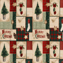 Kate Aurora Merry Christmas Evergreens & Ornaments Plaid Farmhouse Fabric Shower Curtain