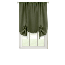 Kate Aurora Shabby Linen Farmhouse Sheer Flax Curtain Tie Up Single Window Curtain Shade - 42 in. W x 63 in. L, Sage