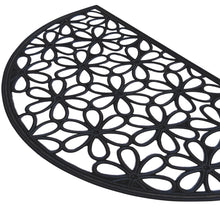 Kate Aurora Mountain Daisies Half Circle Welcome Rubber Outdoor All Season Welcome Mat - 18"x30"